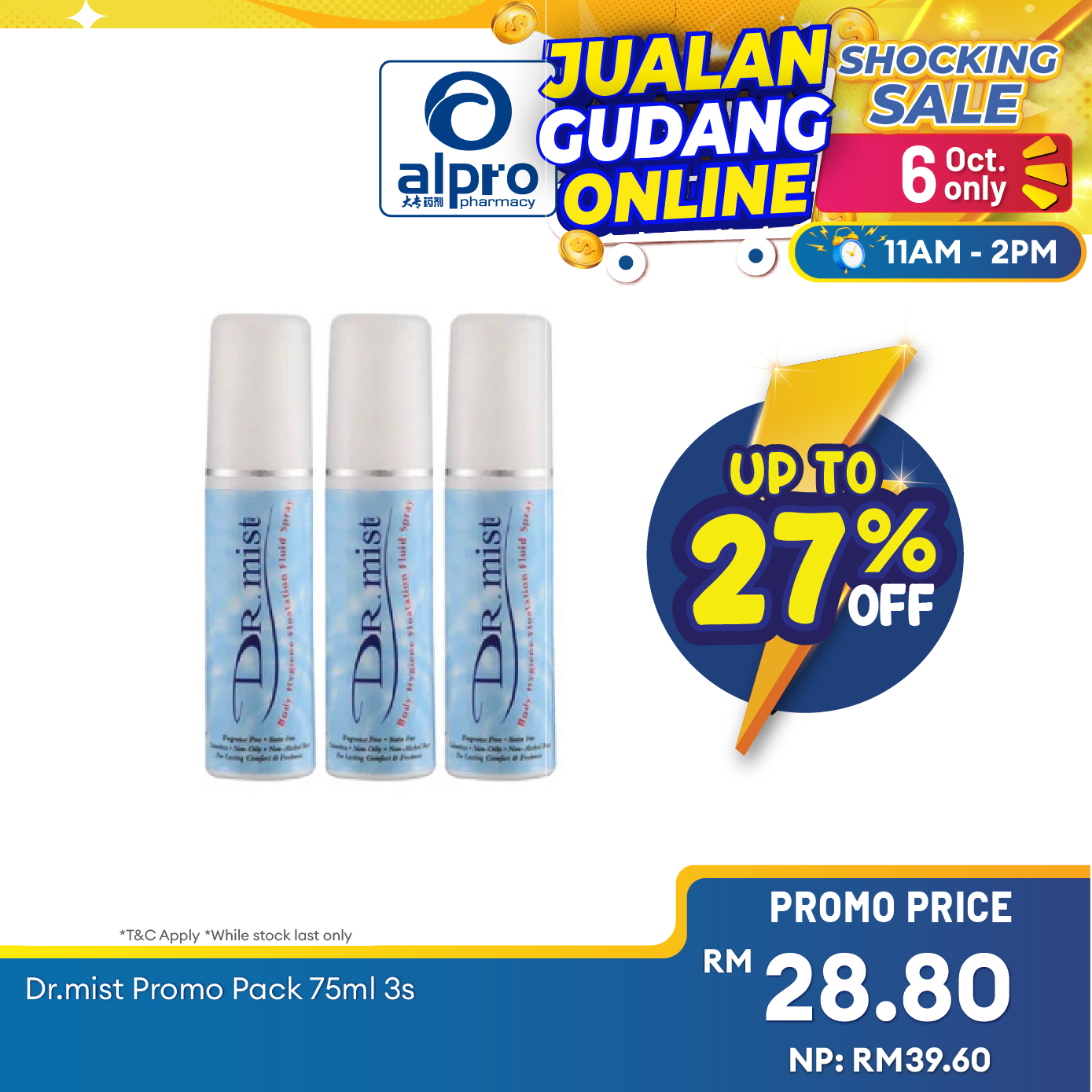 Dr. Mist Deodorant Spray Promo Pack 75ml 3s Dr.Mist