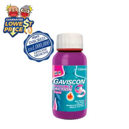 Gaviscon Double Action Liquid 150ml | Provides Dual Relief Gaviscon