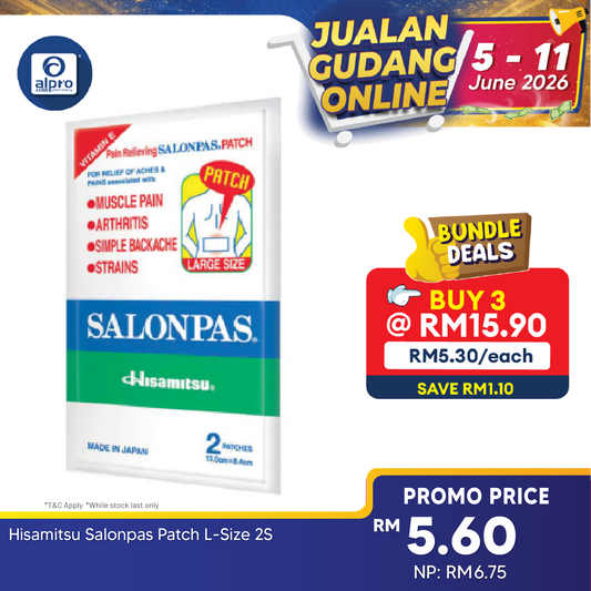 Hisamitsu Salonpas Patch L-size 2s | Relieves Aches and Pain Hisamitsu
