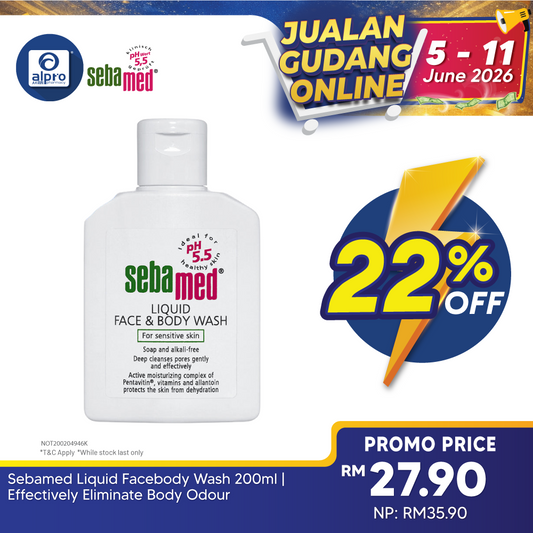 Sebamed Liquid Facebody Wash 200ml | Effectively Eliminate Body Odour Sebamed