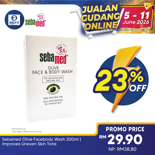 Sebamed Olive Facebody Wash 200ml | Improves Uneven Skin Tone Sebamed