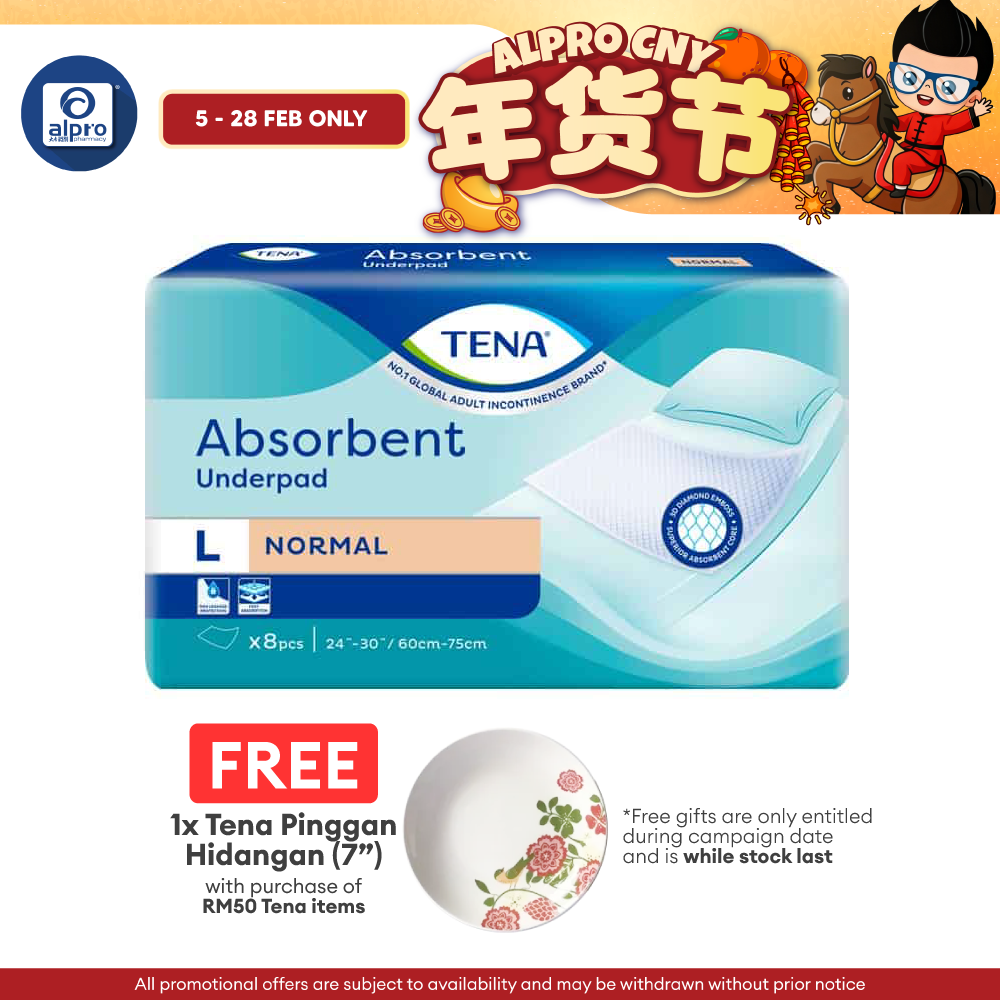 Tena Underpad (60cm X 75cm) L 8's | Ultimate Protection Alpro Pharmacy