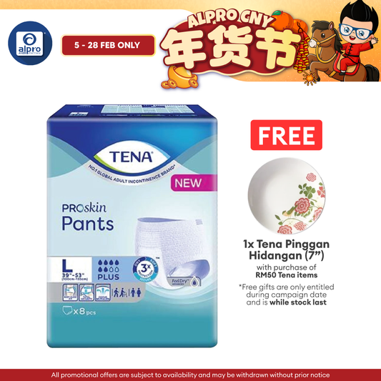 Tena Pants Plus L 8's | Triple Protection Tena