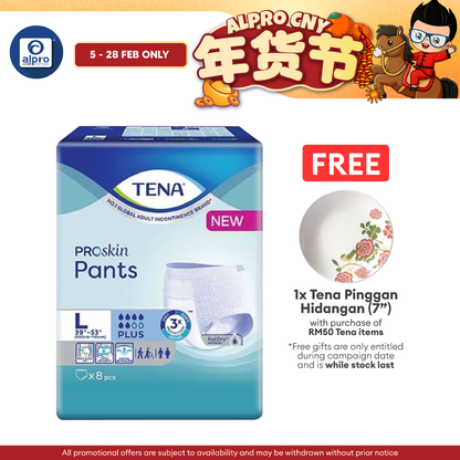 Tena Pants Plus L 8's | Triple Protection Tena