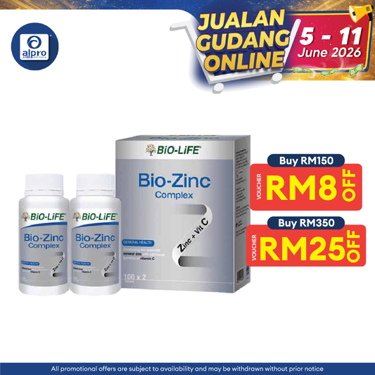 Bio-Life Bio-Zinc Complex 2X100s | Antioxidant Essential Bio-life
