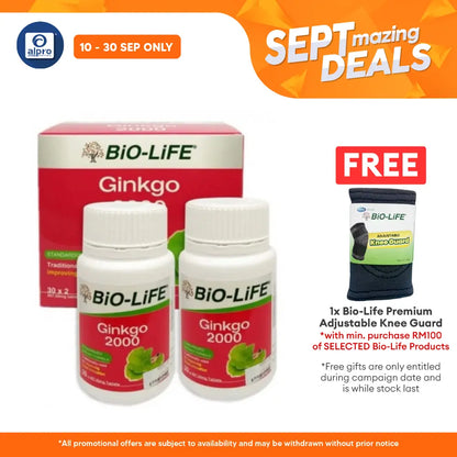 Bio-life Ginkgo 2000 2x30s | Heart Health Alpro Pharmacy