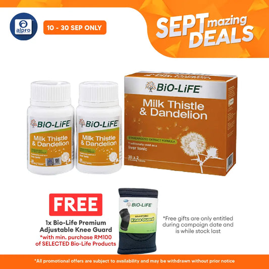 Bio-life Milk Thistle & Dandelion 2x30s | Liver Health Alpro Pharmacy