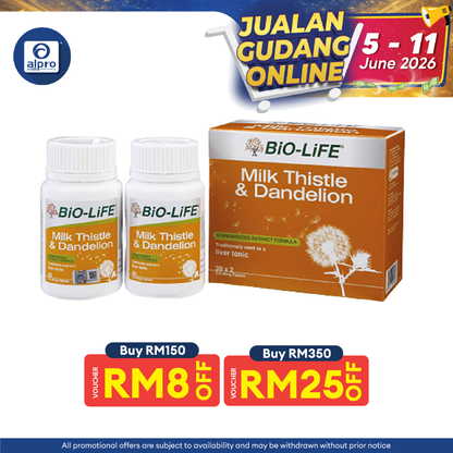 Bio-life Milk Thistle & Dandelion 2x30s | Liver Health Bio-life