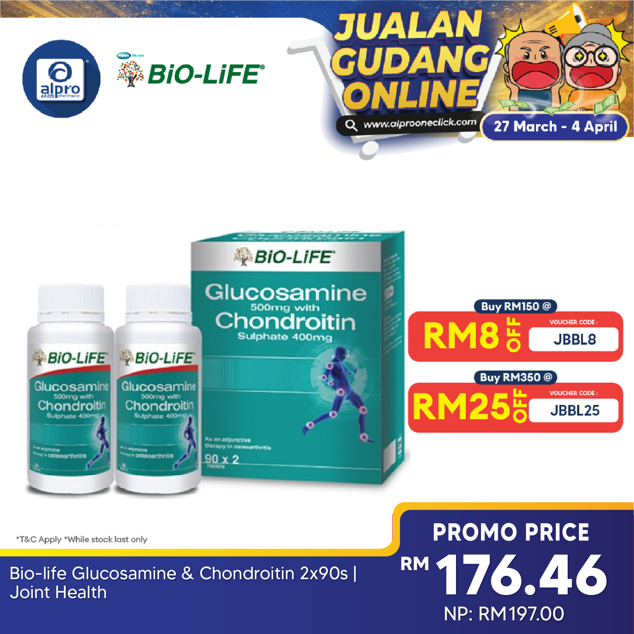 Bio-life Glucosamine & Chondroitin 2x90s | Joint Health Bio-life