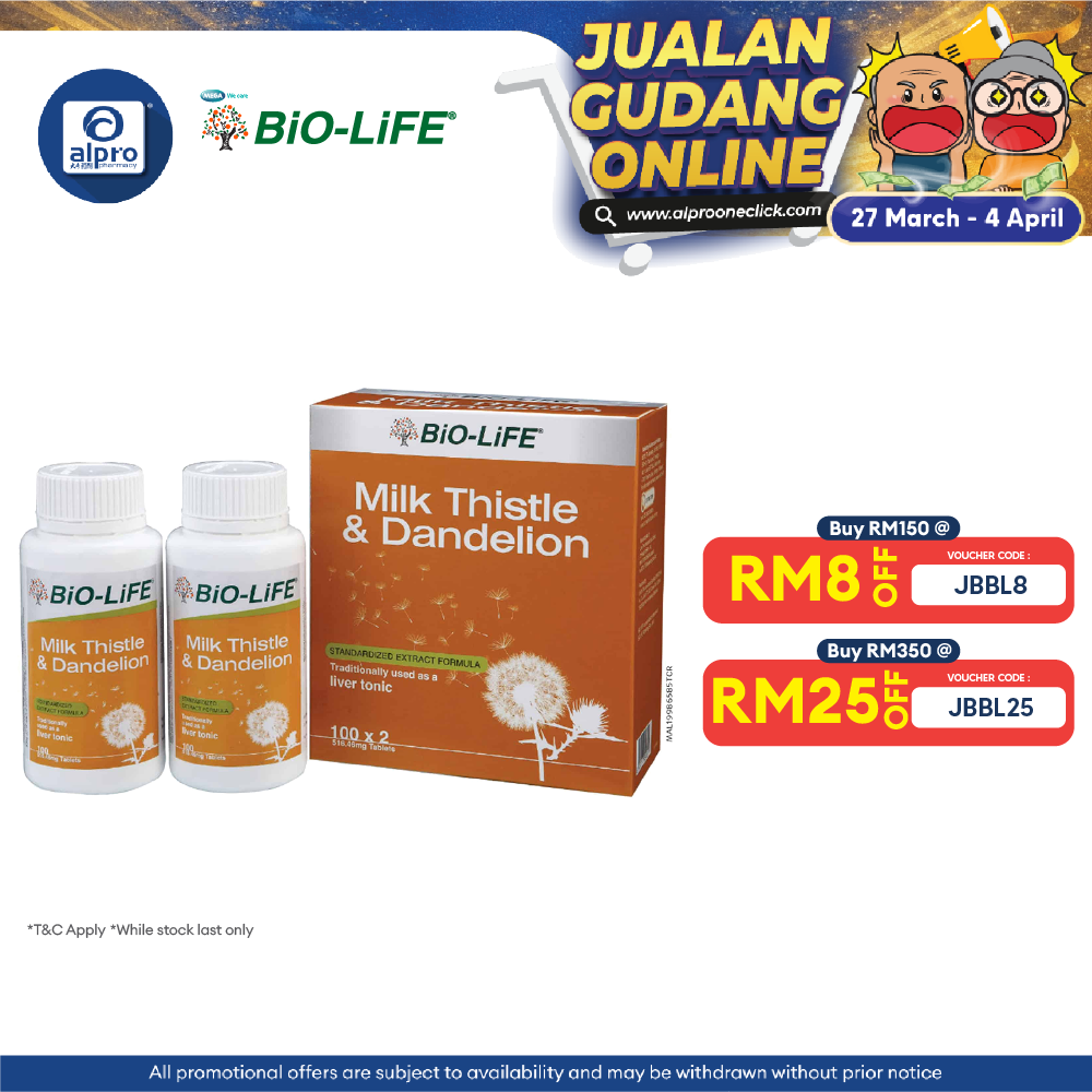 Bio-life Milk Thistle & Dandelion 2x100s | Liver Health Bio-life