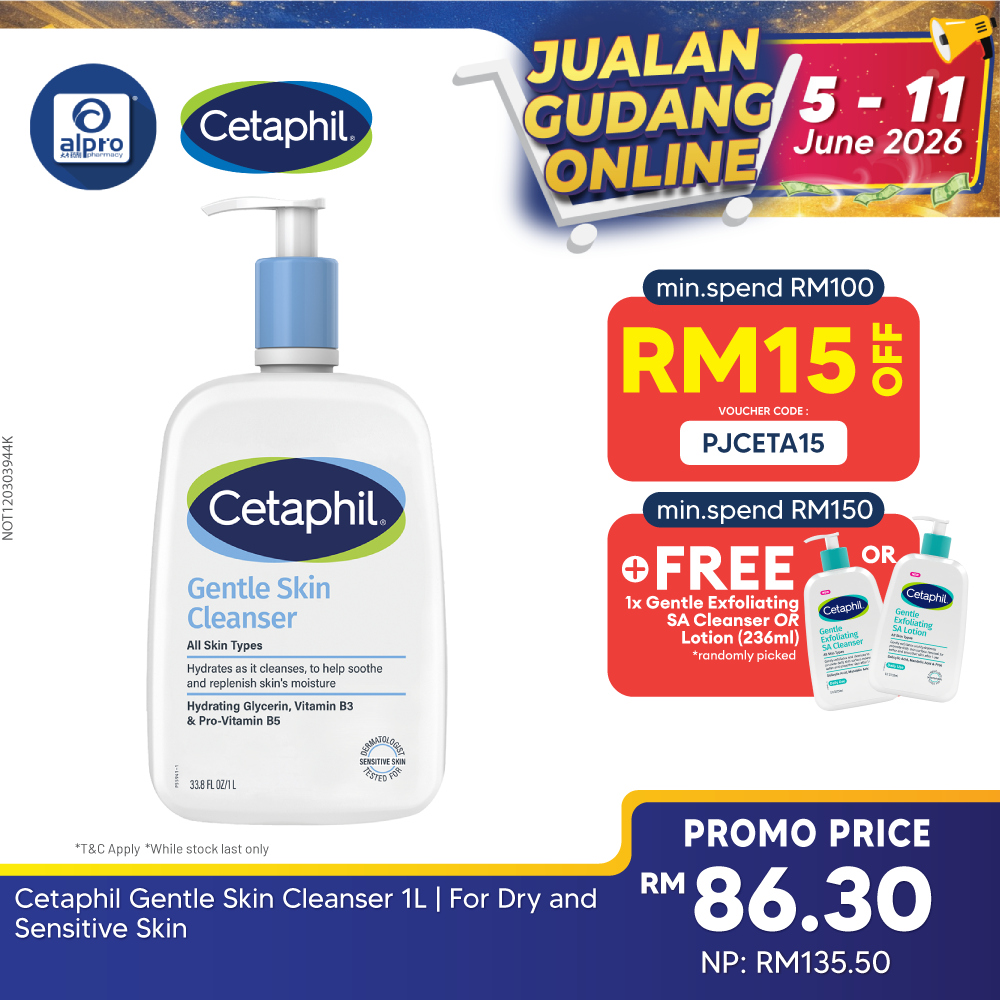 Cetaphil Gentle Skin Cleanser 1L | For Dry and Sensitive Skin Cetaphil