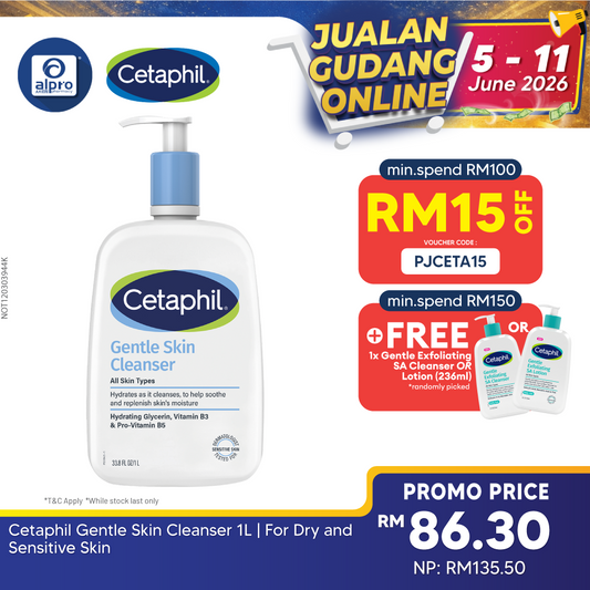 Cetaphil Gentle Skin Cleanser 1L | For Dry and Sensitive Skin Cetaphil