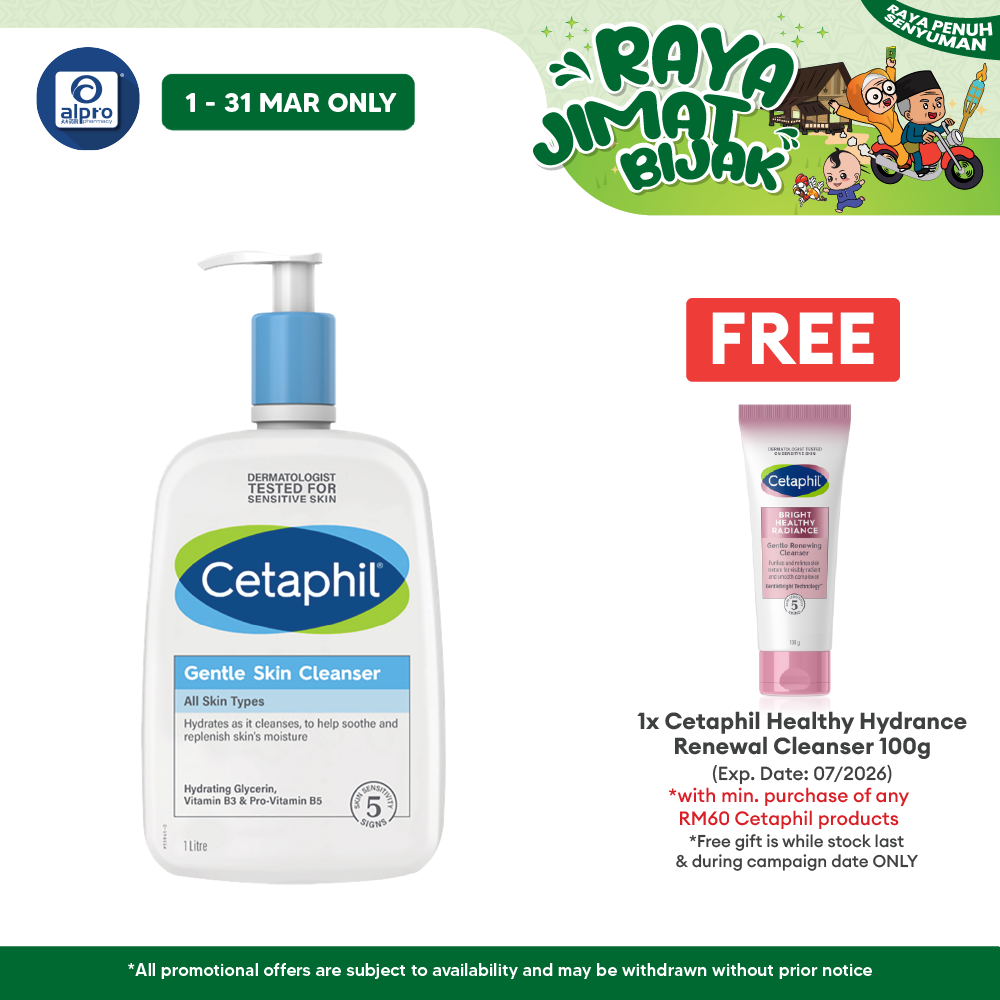 Cetaphil Gentle Skin Cleanser 1L | For Dry and Sensitive Skin Cetaphil