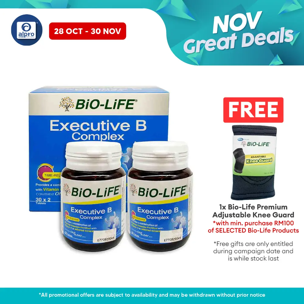 Bio-life Executive Vitamin B Complex 2x30s | Enhance Energy Levels Alpro Pharmacy