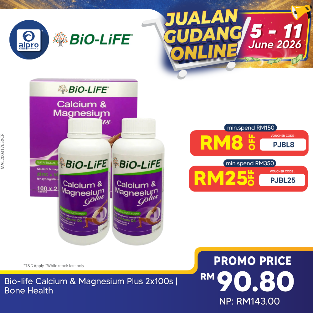 Bio-life Calcium & Magnesium Plus 2x100s | Bone Health Bio-life
