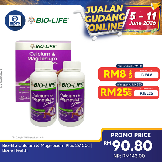 Bio-life Calcium & Magnesium Plus 2x100s | Bone Health Bio-life