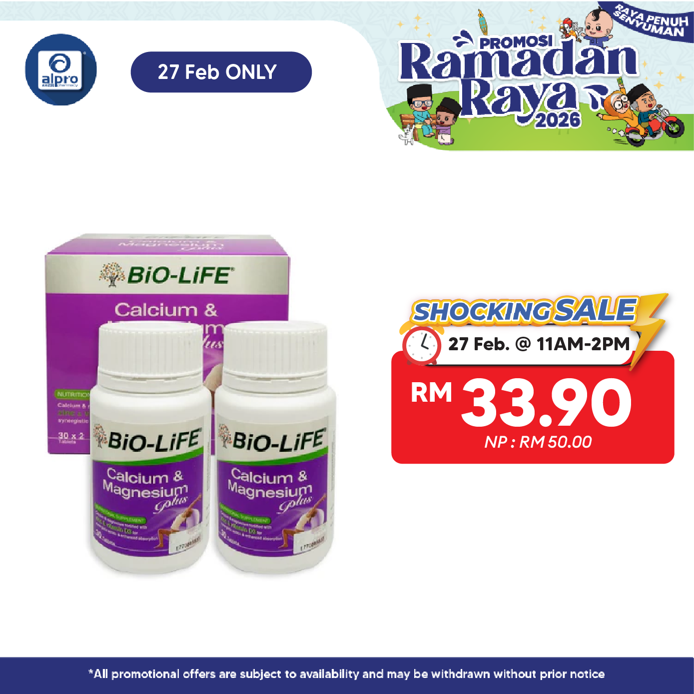 Bio-Life Calcium Magnesium Plus 2 x 30s | Maintains Healthy Bones and Teeth Bio-life