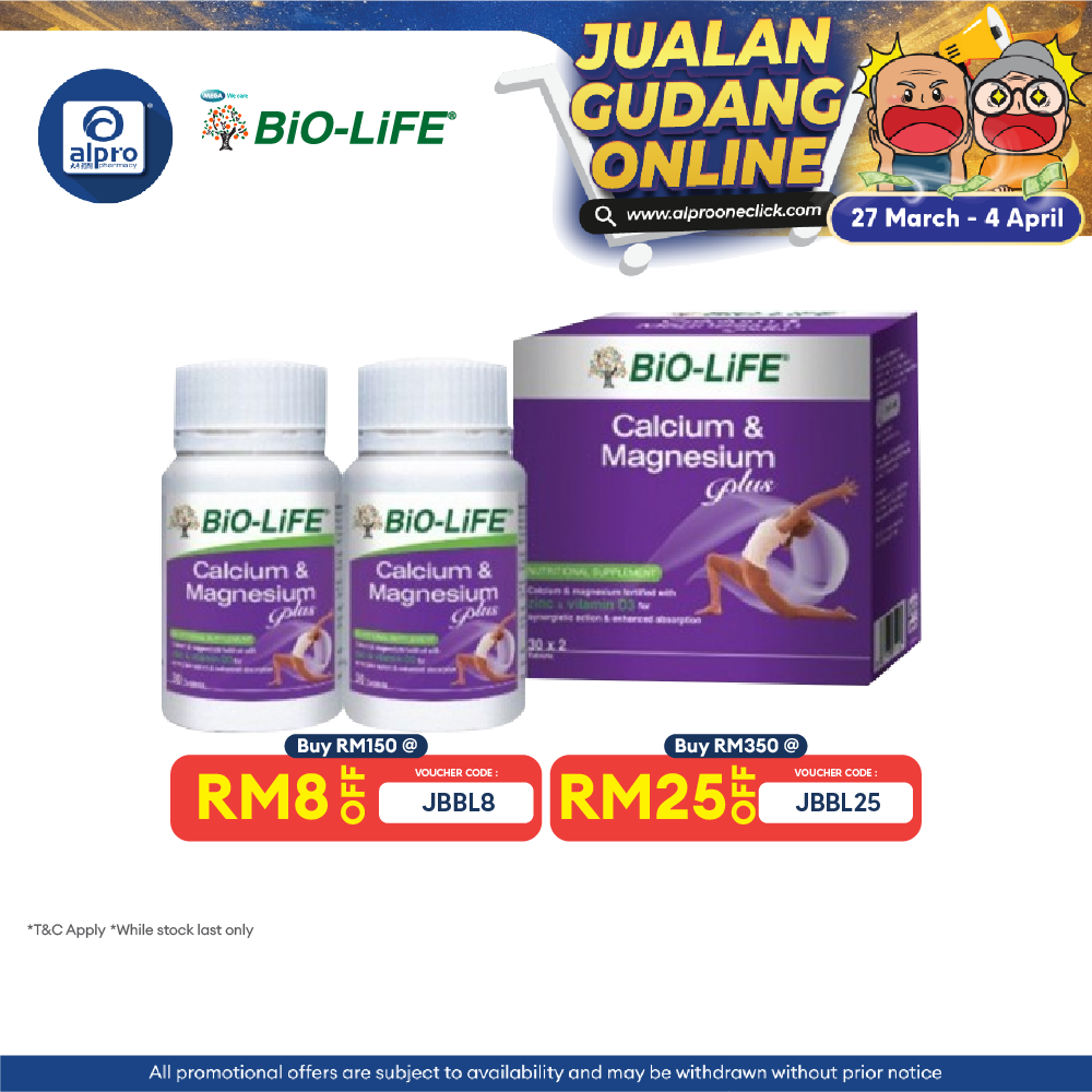 Bio-Life Calcium Magnesium Plus 2 x 30s | Maintains Healthy Bones and Teeth Bio-life