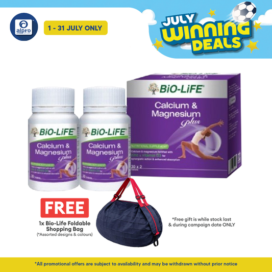 Bio-Life Calcium Magnesium Plus 2 x 30s | Maintains Healthy Bones and Teeth Bio-life
