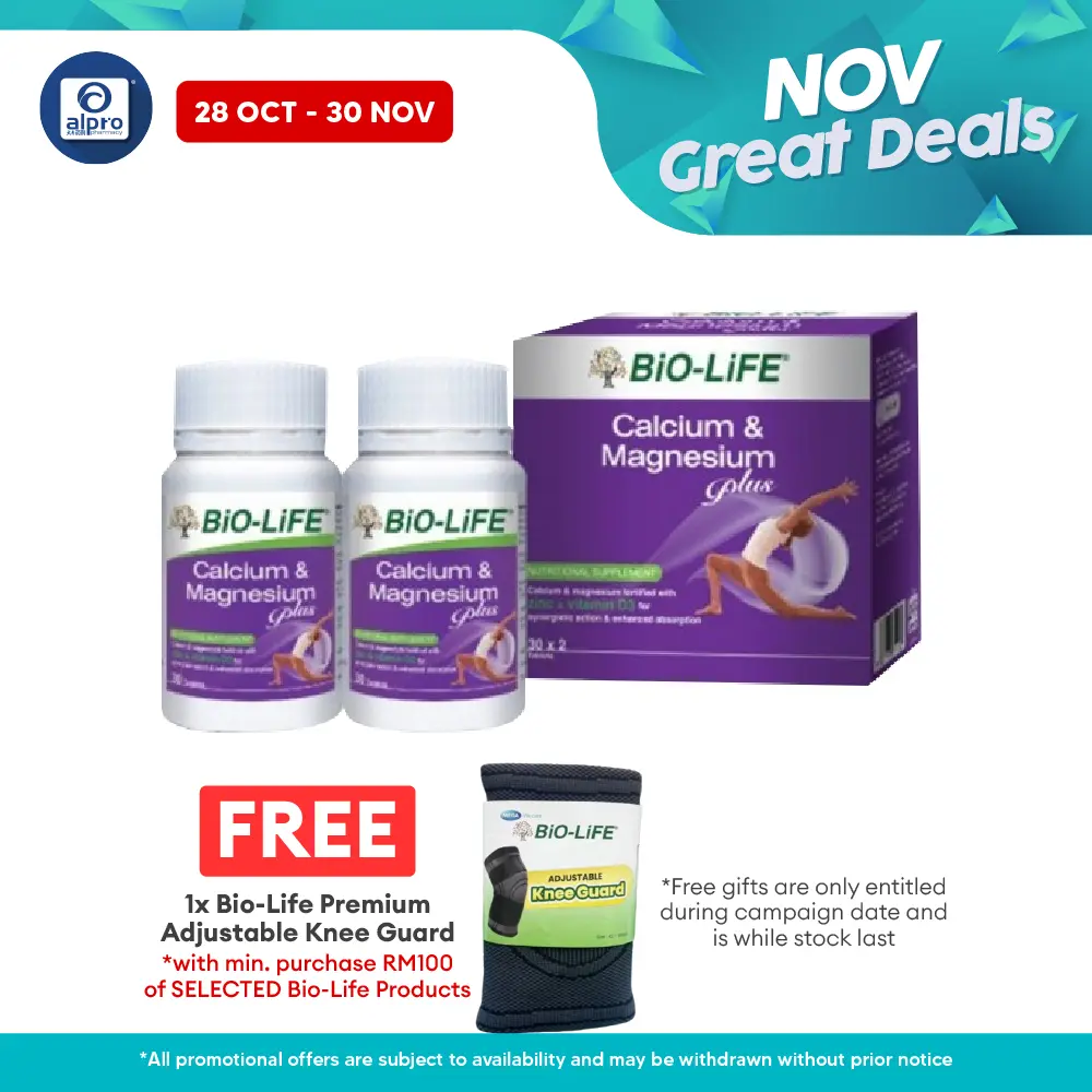 Bio-Life Calcium Magnesium Plus 2 x 30s | Maintains Healthy Bones and Teeth Bio-life