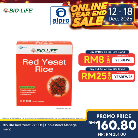 Bio-life Red Yeast 2x100s | Cholesterol Management Bio-life