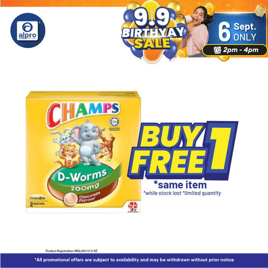Champs D-Worms Choco 2s | Deworm Alpro Pharmacy