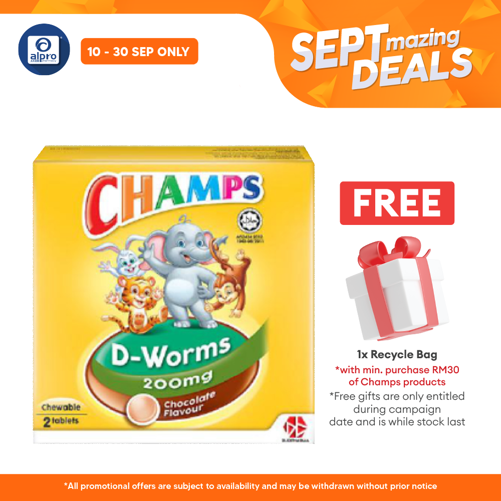 Champs D-Worms Choco 2s | Deworm Alpro Pharmacy