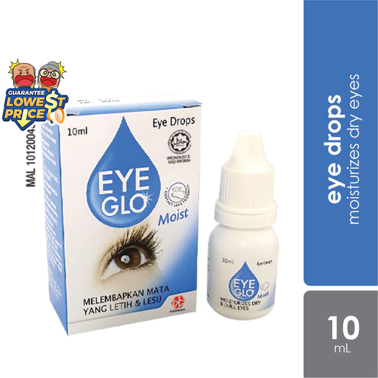 Eye Glo Moist Eye Drops 10ml | Moisturize Dry Tired Eyes Eye Glo
