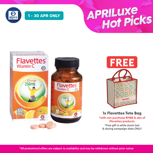 Flavettes Vitamin C 250mg Orange 60s | Immune System Health Flavettes