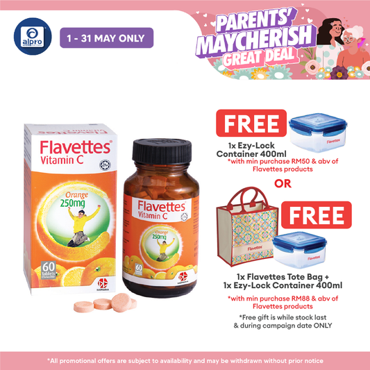 Flavettes Vitamin C 250mg Orange 60s | Immune System Health Flavettes