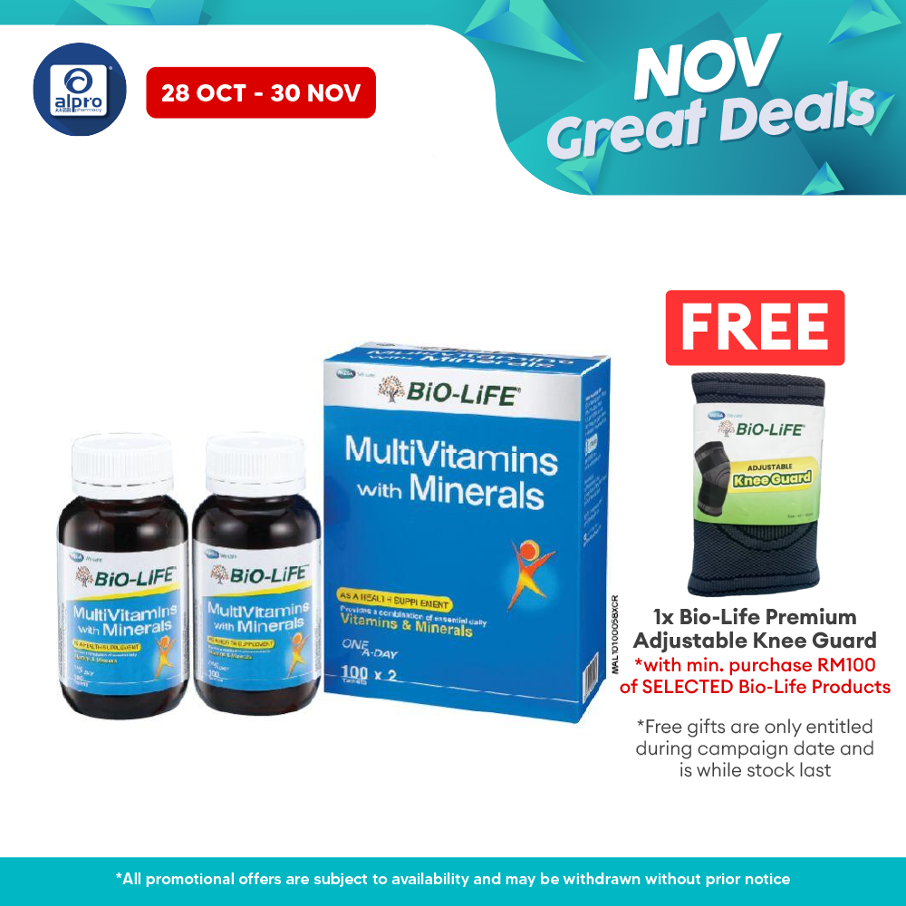 BiO-LiFE Multivitamins + Minerals 2x100s | Develops Strong Bones and Teeth Bio-life