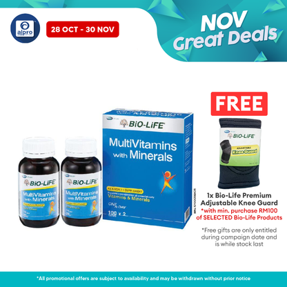 BiO-LiFE Multivitamins + Minerals 2x100s | Develops Strong Bones and Teeth Bio-life