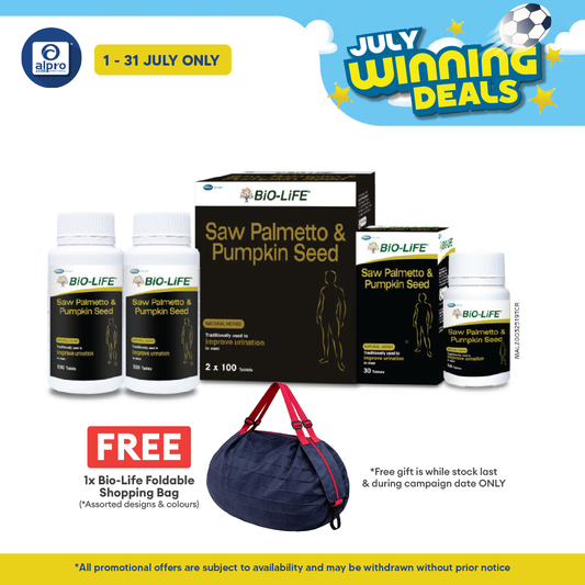 Bio-life Saw Palmetto & Pumpkin Seed 2x100s Plus 30s | Men's Health Bio-life