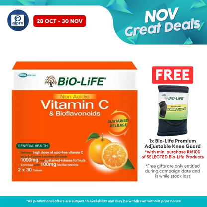 Bio-life Non Acidic Vitamin C & Bioflavonoids 2x30s | Gentle On Stomach Alpro Pharmacy