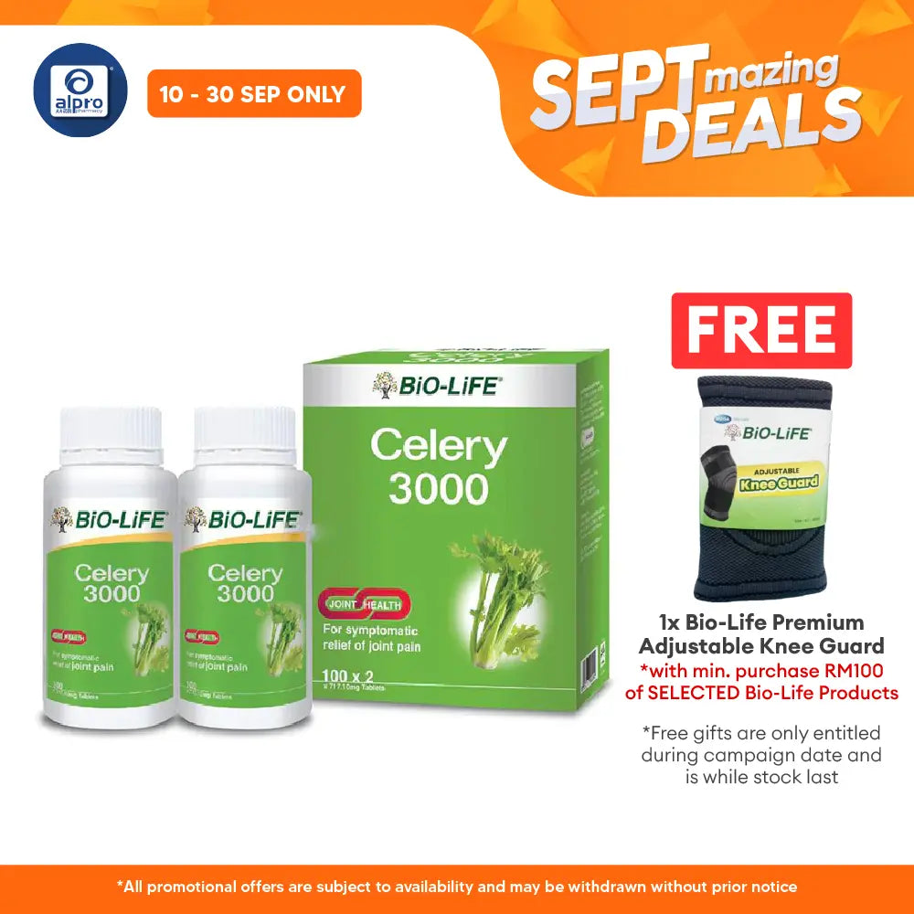 Bio-life Celery 300mg 2x100s | For Joint Health Alpro Pharmacy
