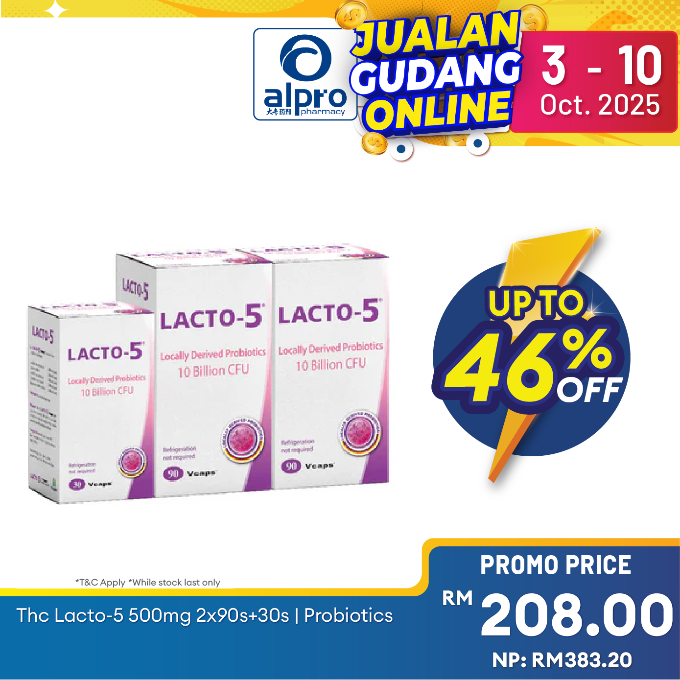THC Lacto-5 500mg 2x90s+30s | Probiotics THC
