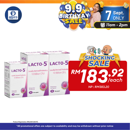 THC Lacto-5 500mg 2x90s+30s | Probiotics Alpro Pharmacy