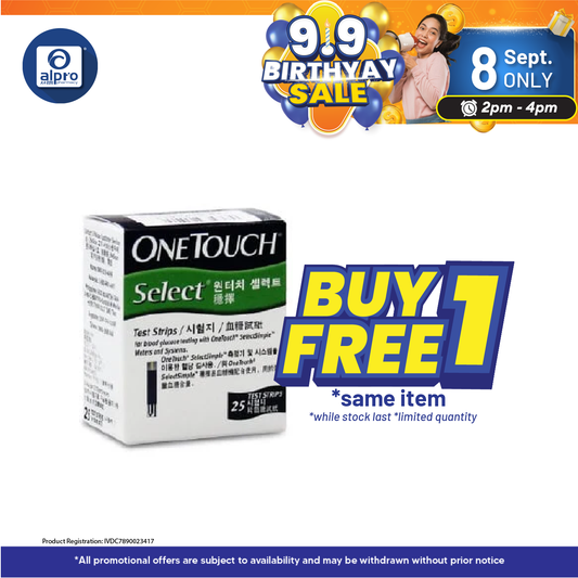 One Touch Select Strip 25s Alpro Pharmacy