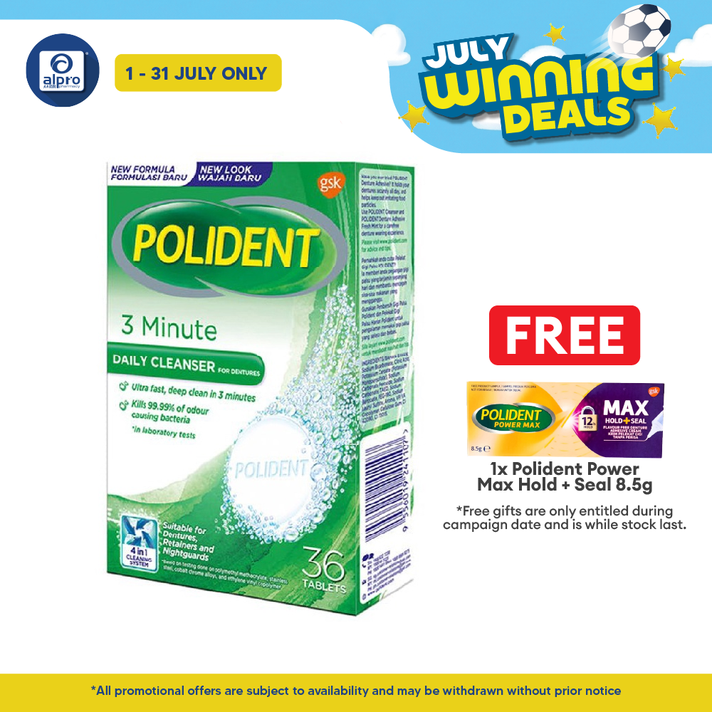 Polident Daily Cleanser For Dentures 3 Minute 36s Polident