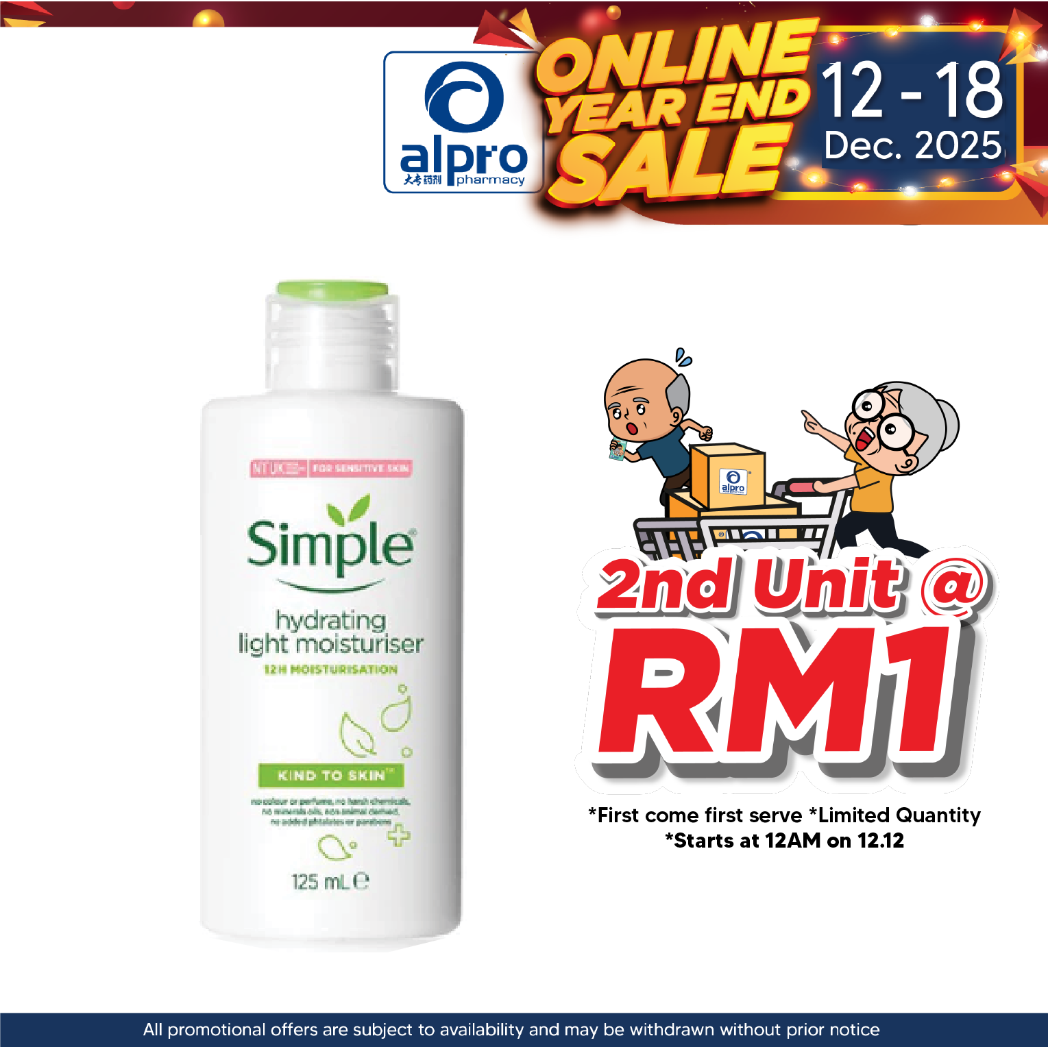 Simple Hydrating Light Moisturiser 125ml | Perfect for Sensitive Skin Simple