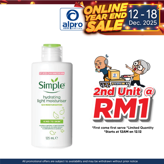 Simple Hydrating Light Moisturiser 125ml | Perfect for Sensitive Skin Simple