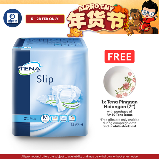 Tena Slip Plus (M) 12s | Soft and Comfortable Fit Tena