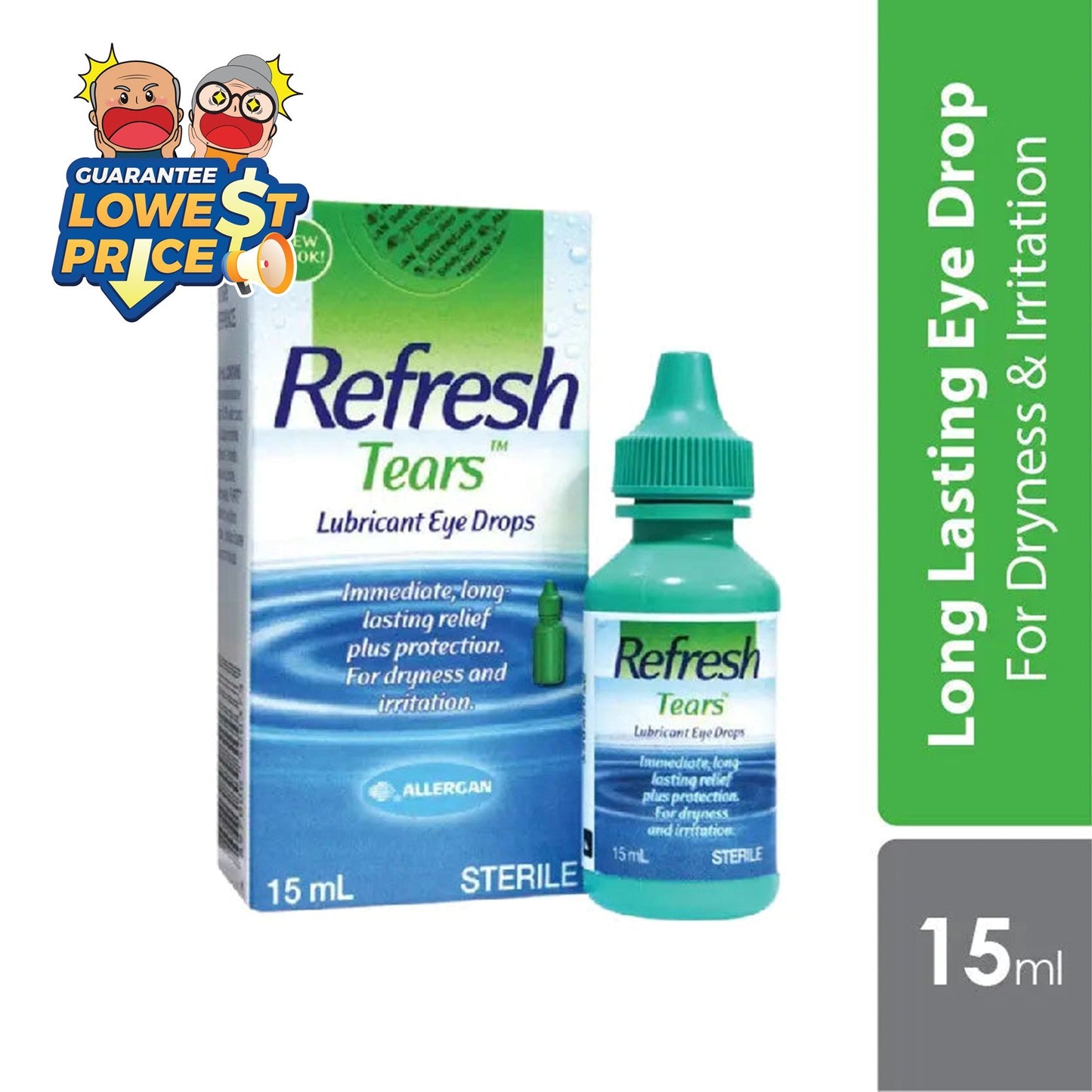 Allergan Refresh Tears Eye Drops 15ml | Moisturizes the Eyes Allergan