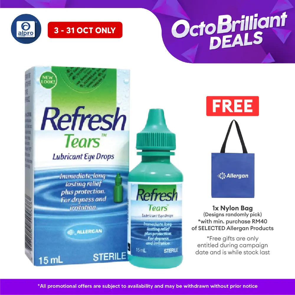 Allergan Refresh Tears Eye Drops 15ml | Moisturizes the Eyes Alpro Pharmacy