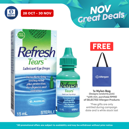 Allergan Refresh Tears Eye Drops 15ml | Moisturizes the Eyes Allergan