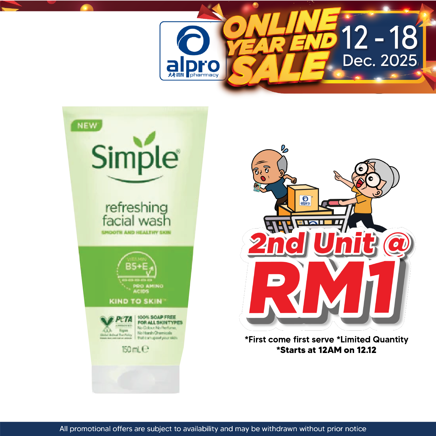 Simple Refreshing Facial Wash Gel 150ml Alpro Pharmacy