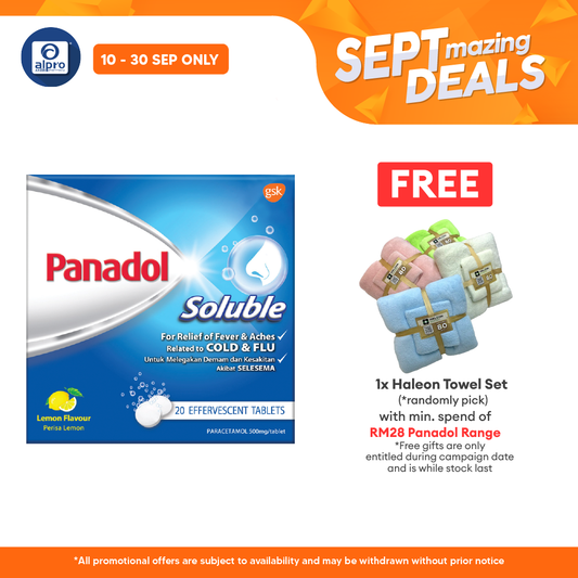 Panadol Soluble Lemon 5x4s | Provide Fast Pain Relief Alpro Pharmacy