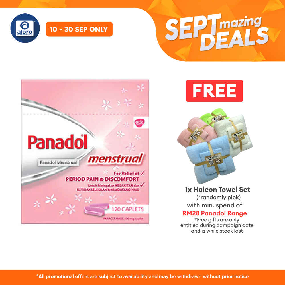 Panadol Menstrual 120s | Effective Period Pain Reliever Alpro Pharmacy