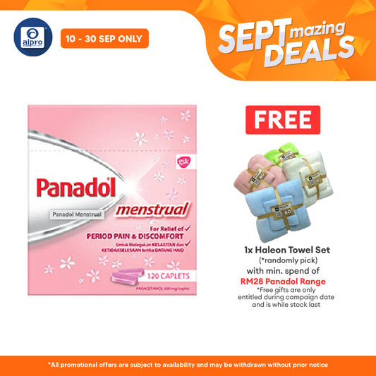 Panadol Menstrual 120s | Effective Period Pain Reliever Alpro Pharmacy