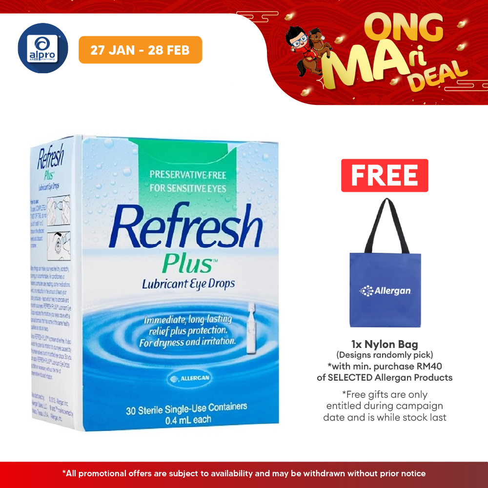 Allergan Refresh Plus Eye Drops 30x0.4ml | Provides instantly Moisturizer Allergan